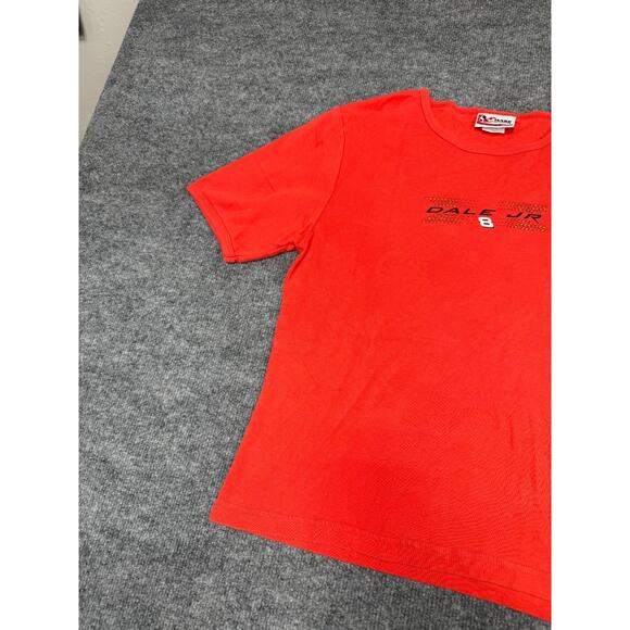 VTG Y2K Chase Authentics Dale Earnhardt Jr Red Shirt Womens L Gold Metallic - Picture 16 of 16